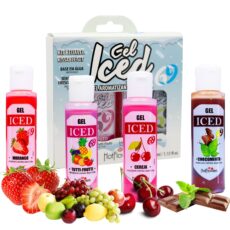 Body Massage Oil Edible Iced Gel Set – Flavored Oils for Couples Massage – Water Base