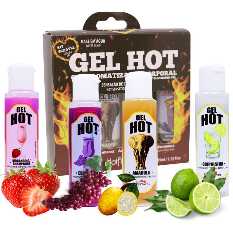 Body Massage Oil Edible Hot Gel Set – Flavored Oils for Couples Massage – Water Base