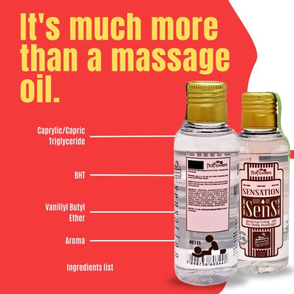Body Sensual Massage Oil Sens – Multipurpose moisturizer - Kissable Strawberry-Chocolate