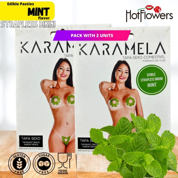 Hot Flowers Straplees Bikini Edible Pasties Karamela for Women