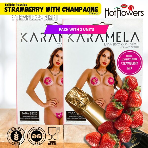 Hot Flowers Straplees Bikini Edible Pasties Karamela for Women