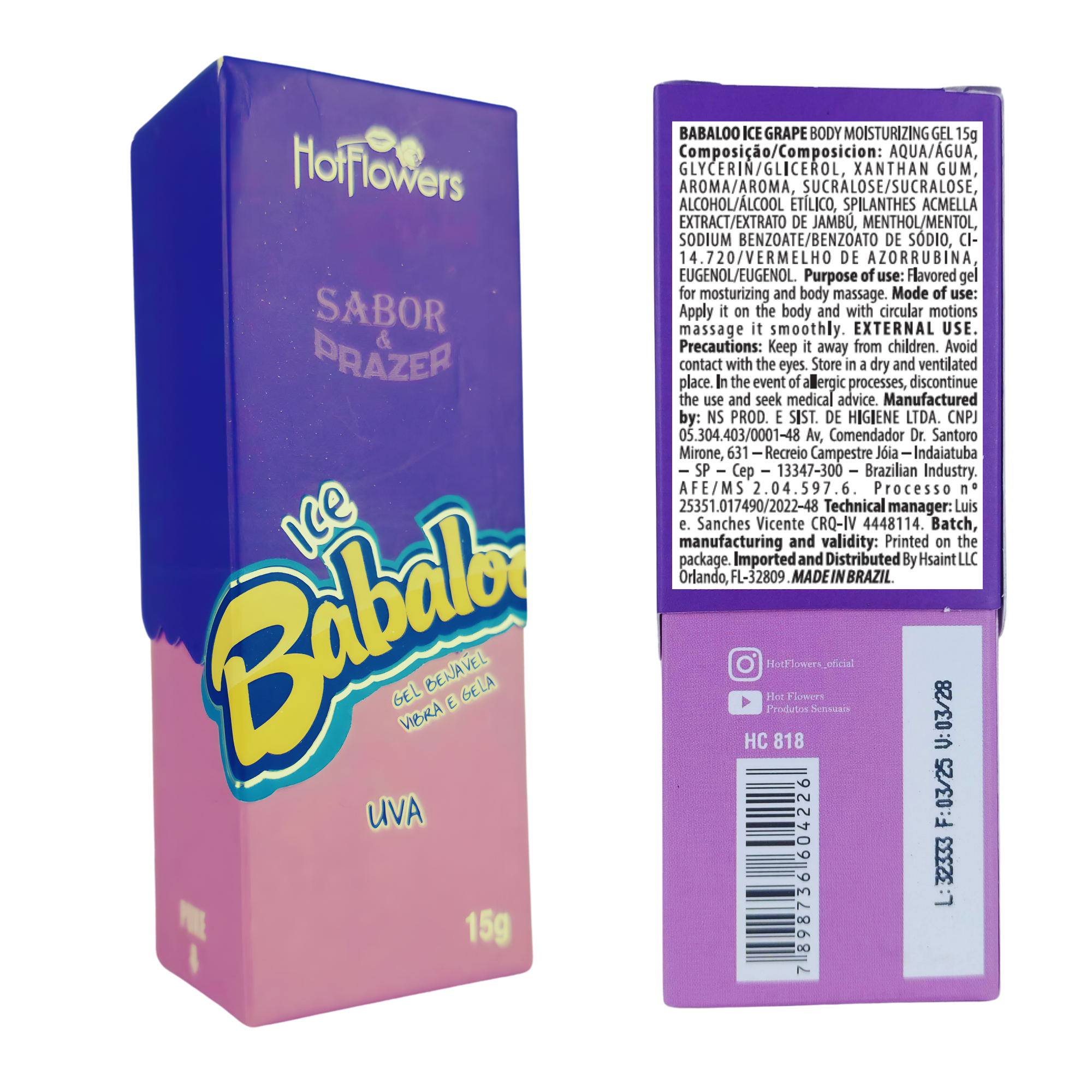 Ice Babaloo Grape Oral gel by Hot Flowers