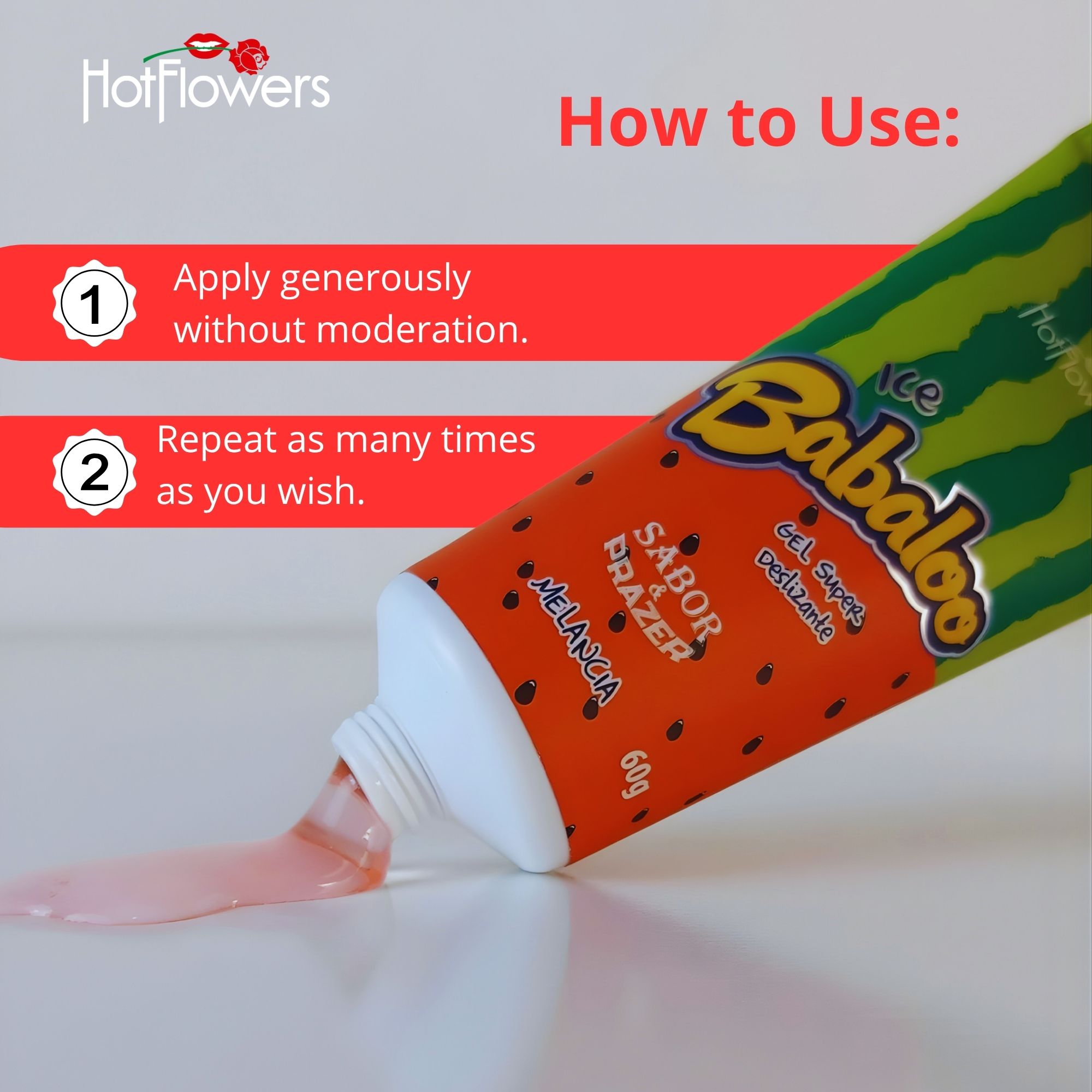 Babaloo Ice Glide Gel Watermelon flavor by Hot Flowers