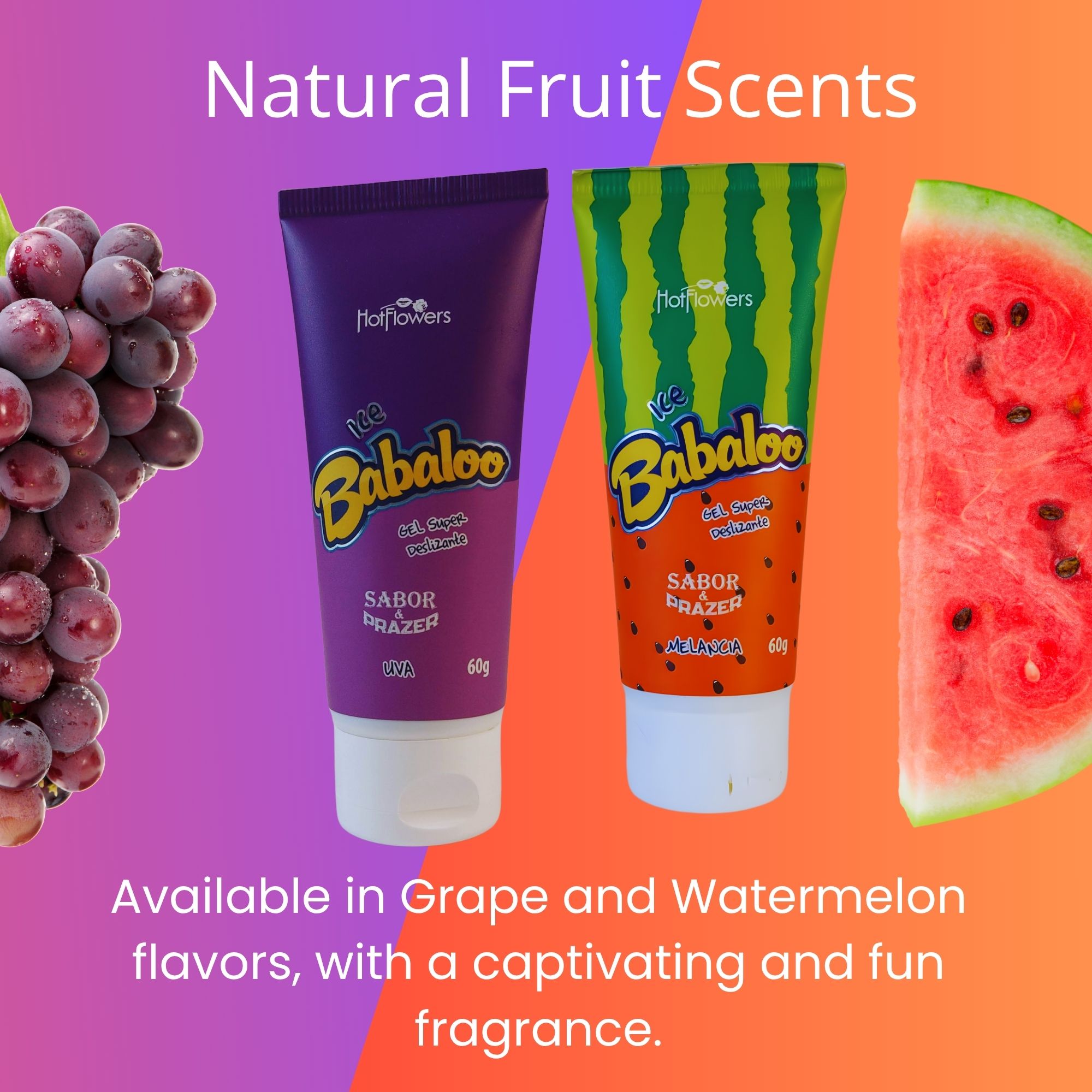 Babaloo Ice Glide Gel Watermelon and Grape flavor by Hot Flowers